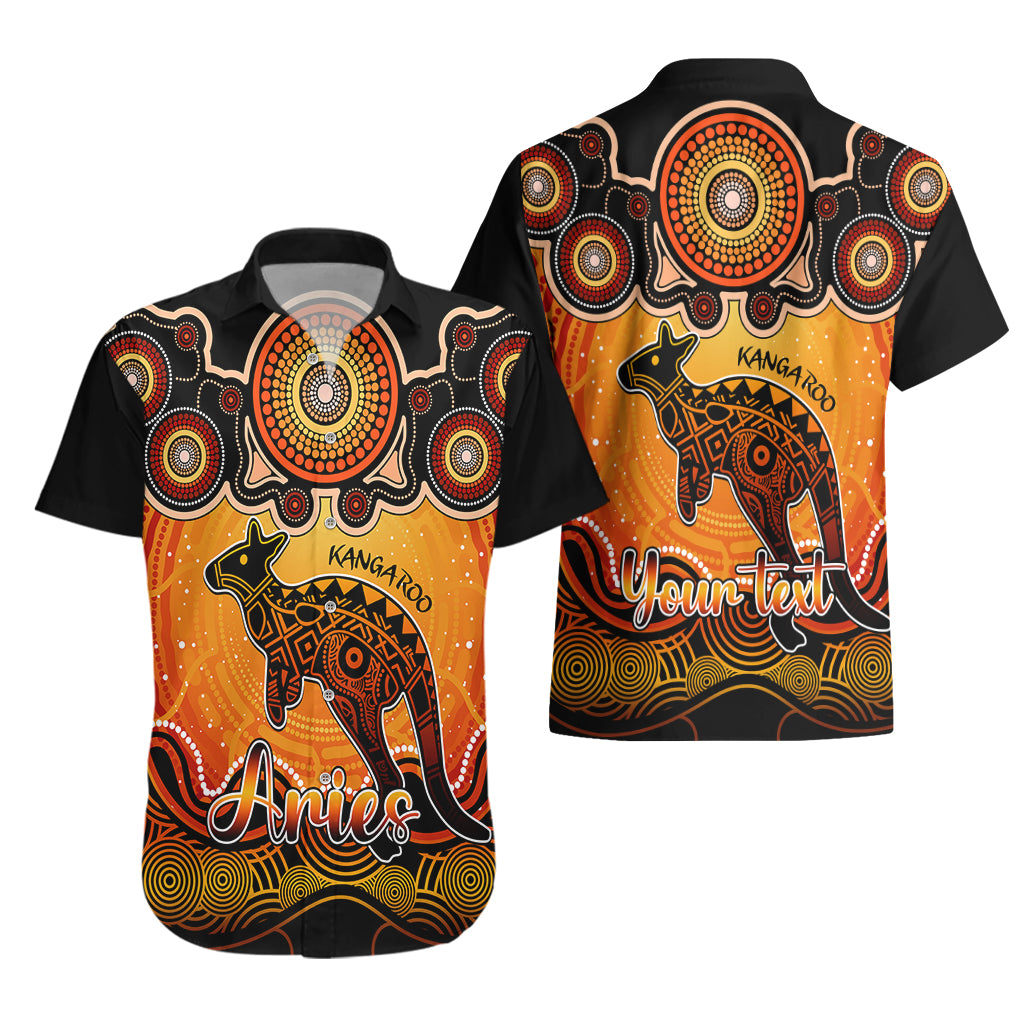 personalised-australia-aries-kangaroo-zodiac-hawaiian-shirt-auz-astrology-aboriginal-red