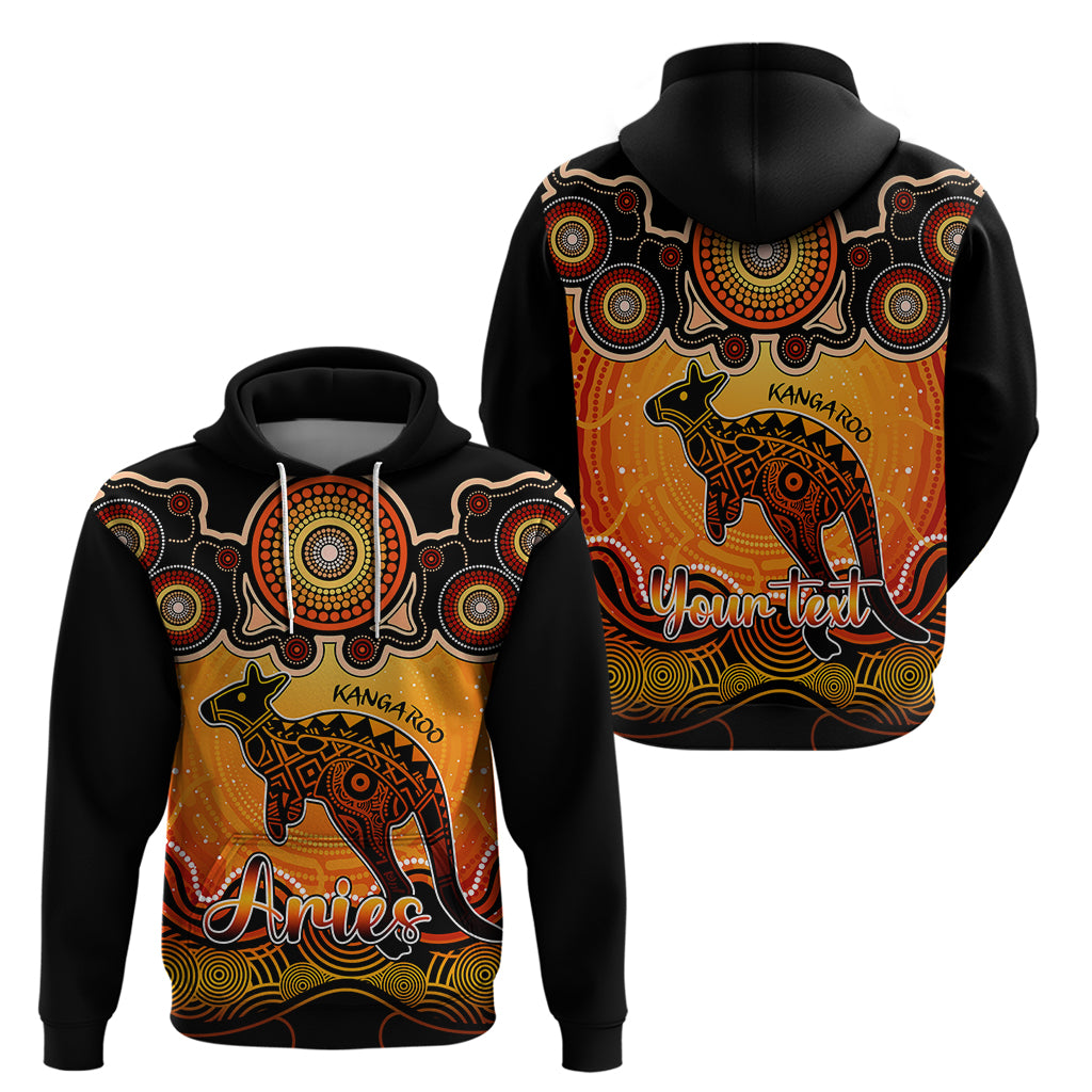 personalised-australia-aries-kangaroo-zodiac-hoodie-auz-astrology-aboriginal-red