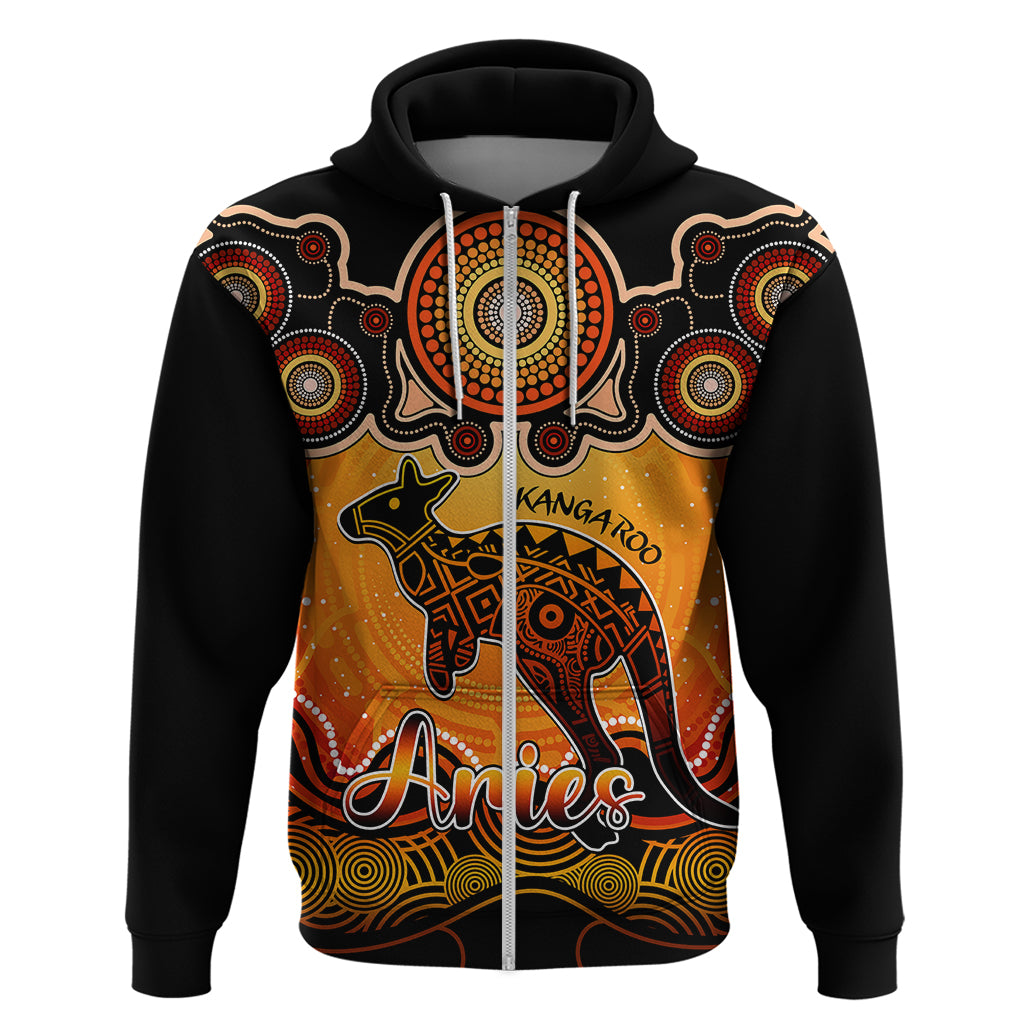 personalised-australia-aries-kangaroo-zodiac-hoodie-auz-astrology-aboriginal-red