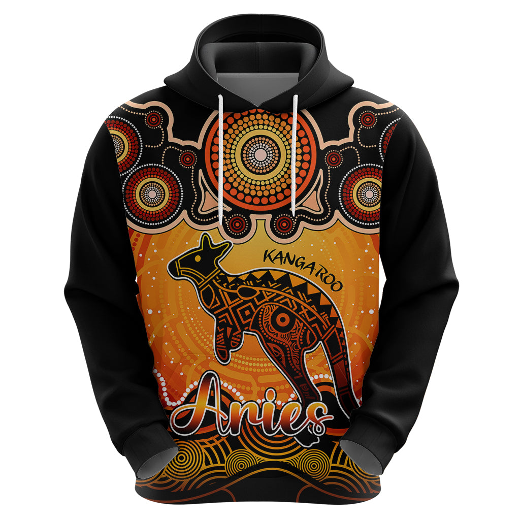 personalised-australia-aries-kangaroo-zodiac-hoodie-auz-astrology-aboriginal-red