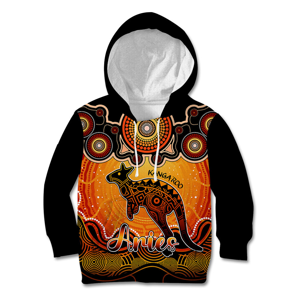 personalised-australia-aries-kangaroo-zodiac-kid-hoodie-auz-astrology-aboriginal-red