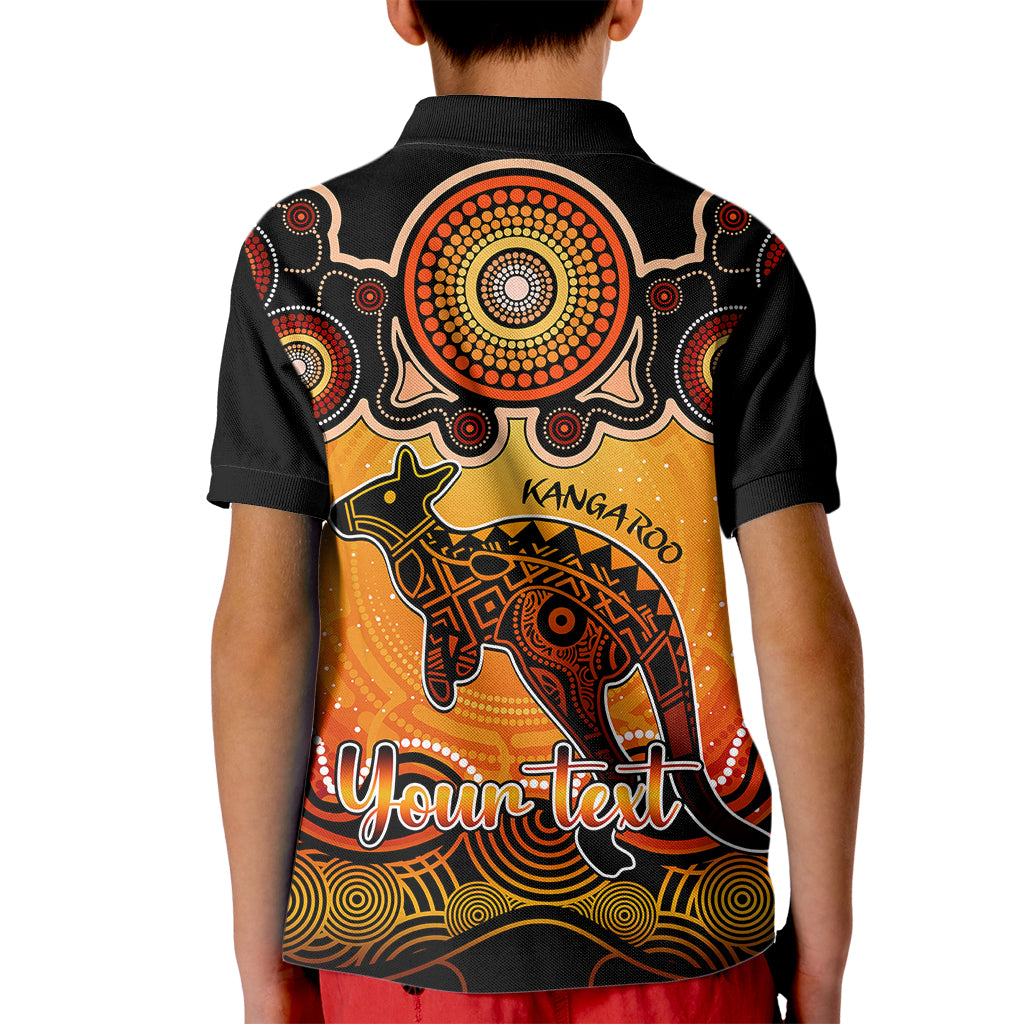 personalised-australia-aries-kangaroo-zodiac-kid-polo-shirt-auz-astrology-aboriginal-red