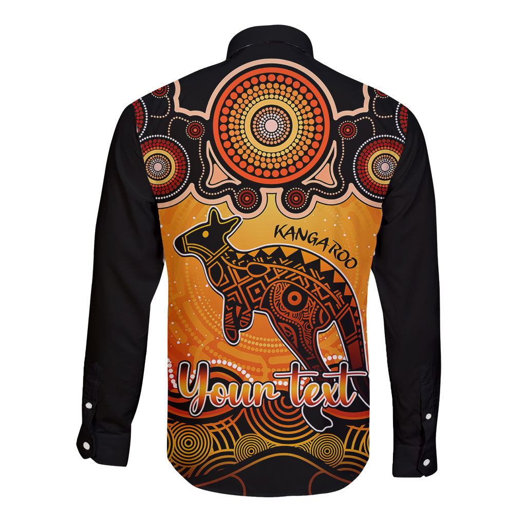 personalised-australia-aries-kangaroo-zodiac-long-sleeve-button-shirt-auz-astrology-aboriginal-red