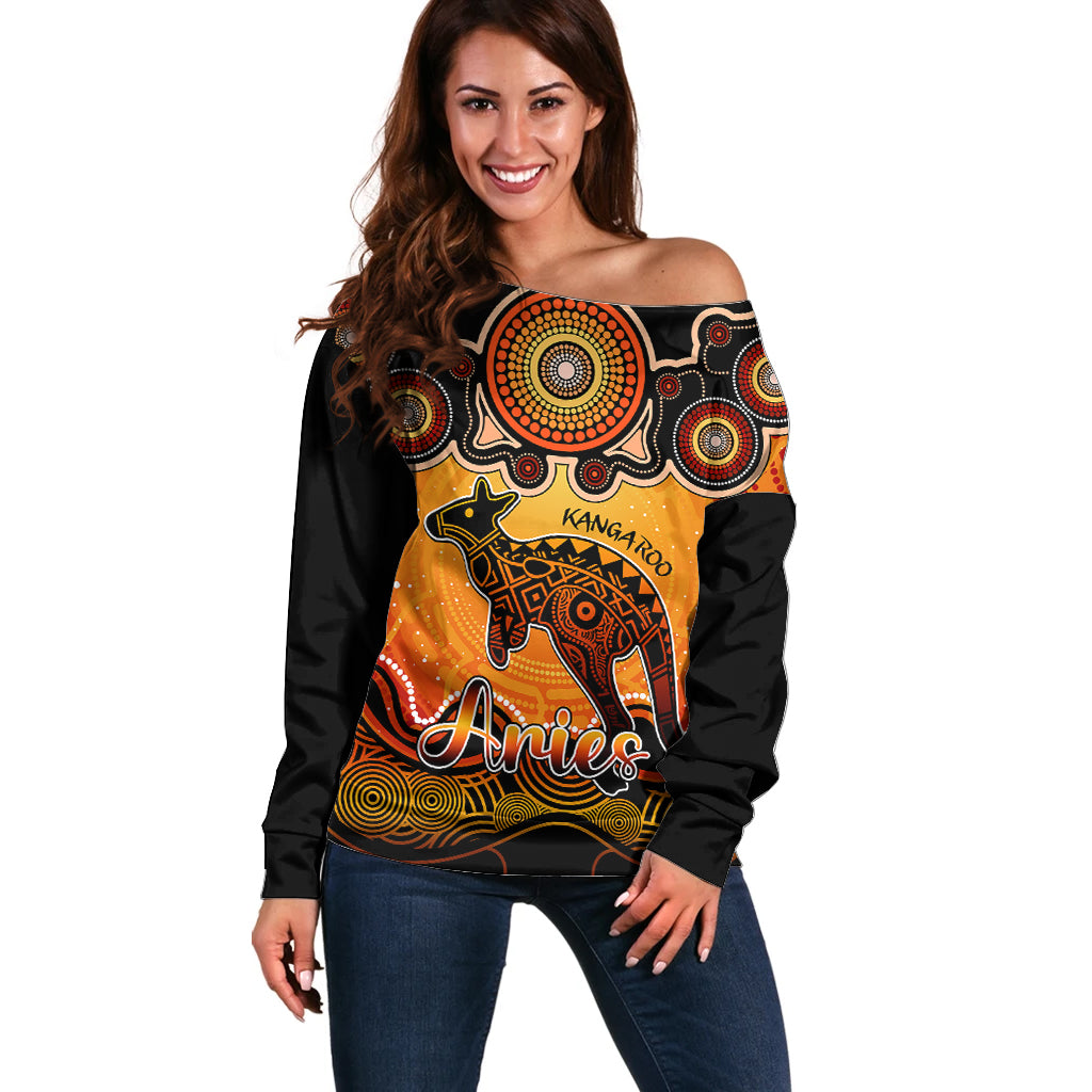 personalised-australia-aries-kangaroo-zodiac-off-shoulder-sweater-auz-astrology-aboriginal-red