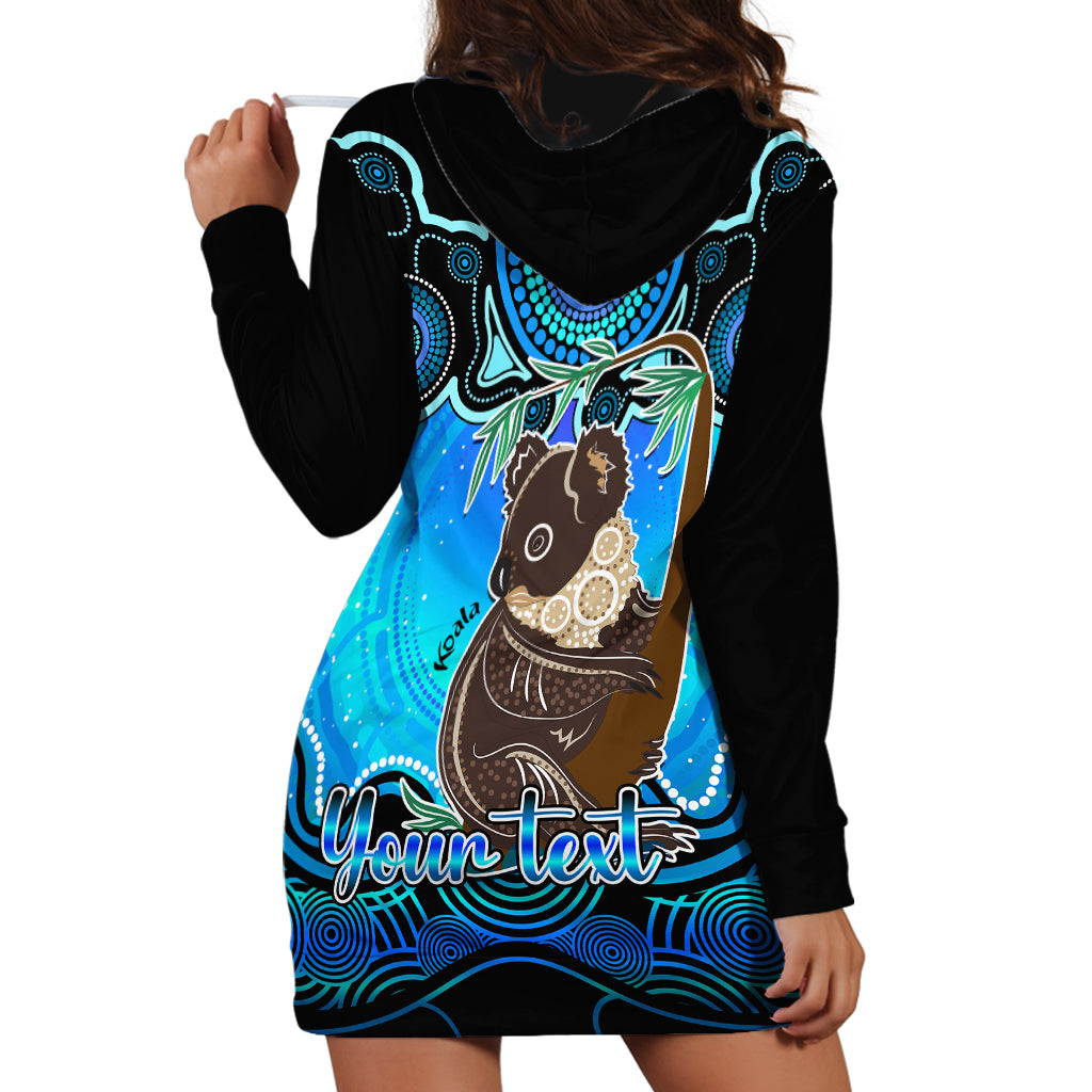 personalised-australia-cancer-koala-zodiac-hoodie-dress-auz-astrology-aboriginal-aqua