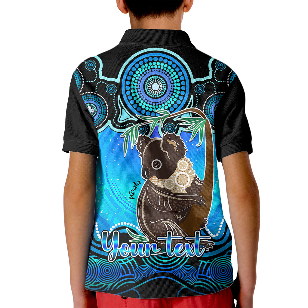 personalised-australia-cancer-koala-zodiac-kid-polo-shirt-auz-astrology-aboriginal-aqua