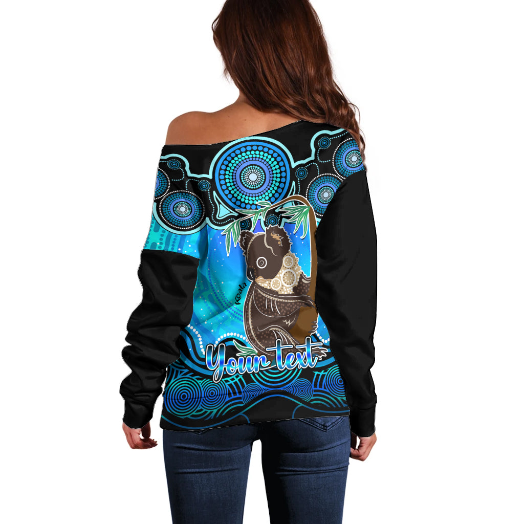 personalised-australia-cancer-koala-zodiac-off-shoulder-sweater-auz-astrology-aboriginal-aqua