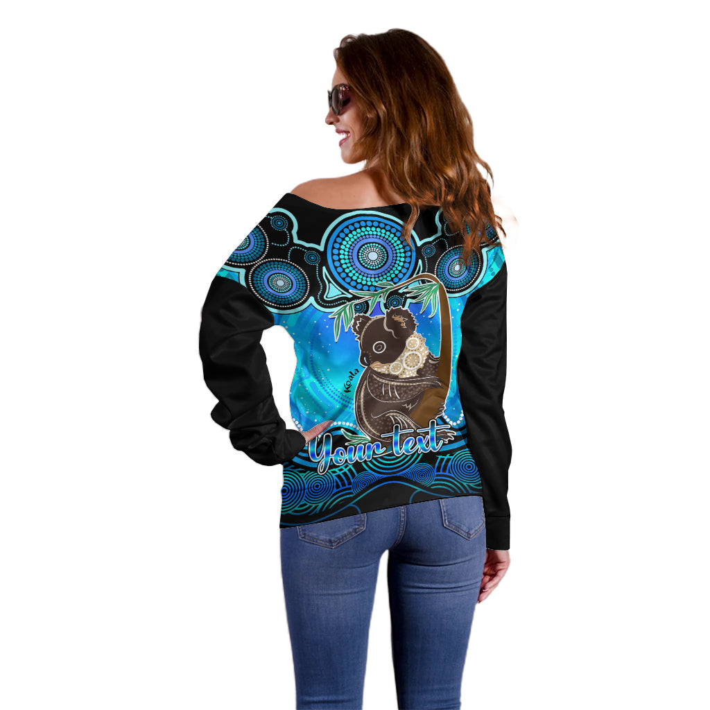 personalised-australia-cancer-koala-zodiac-off-shoulder-sweater-auz-astrology-aboriginal-aqua