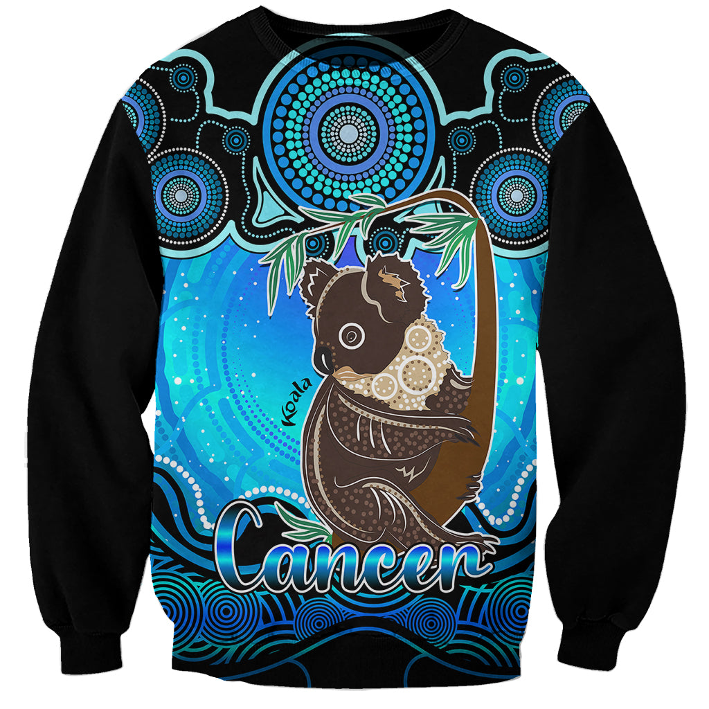 personalised-australia-cancer-koala-zodiac-sweatshirt-auz-astrology-aboriginal-aqua