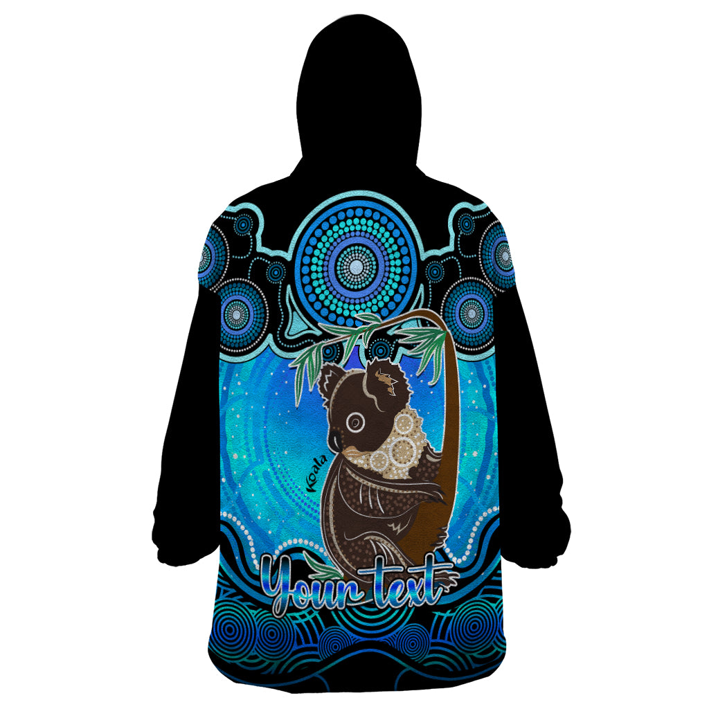 personalised-australia-cancer-koala-zodiac-wearable-blanket-hoodie-auz-astrology-aboriginal-aqua