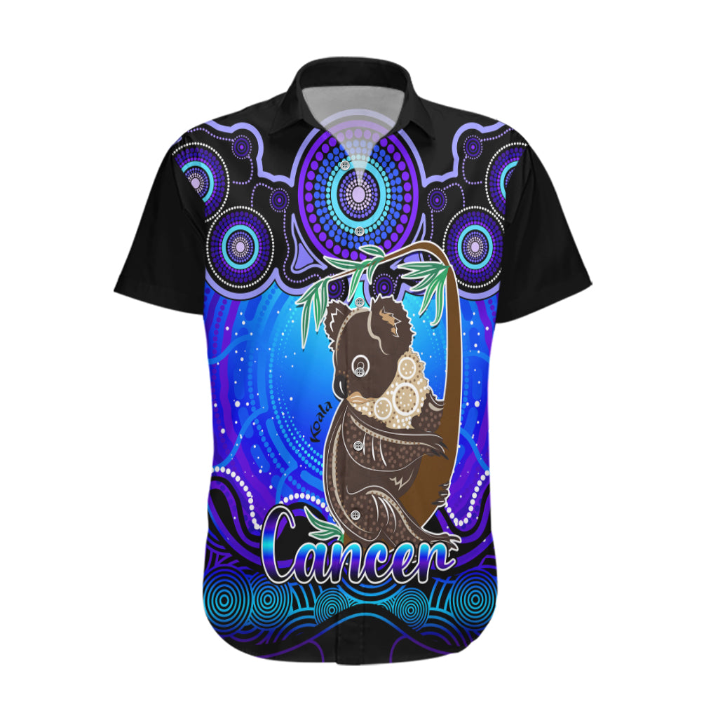 personalised-australia-cancer-koala-zodiac-hawaiian-shirt-auz-astrology-aboriginal-blue