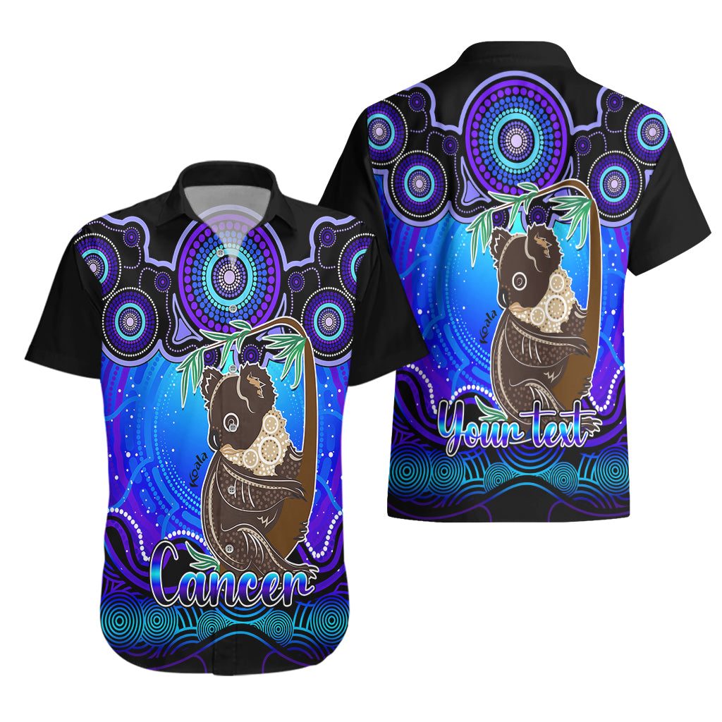 personalised-australia-cancer-koala-zodiac-hawaiian-shirt-auz-astrology-aboriginal-blue