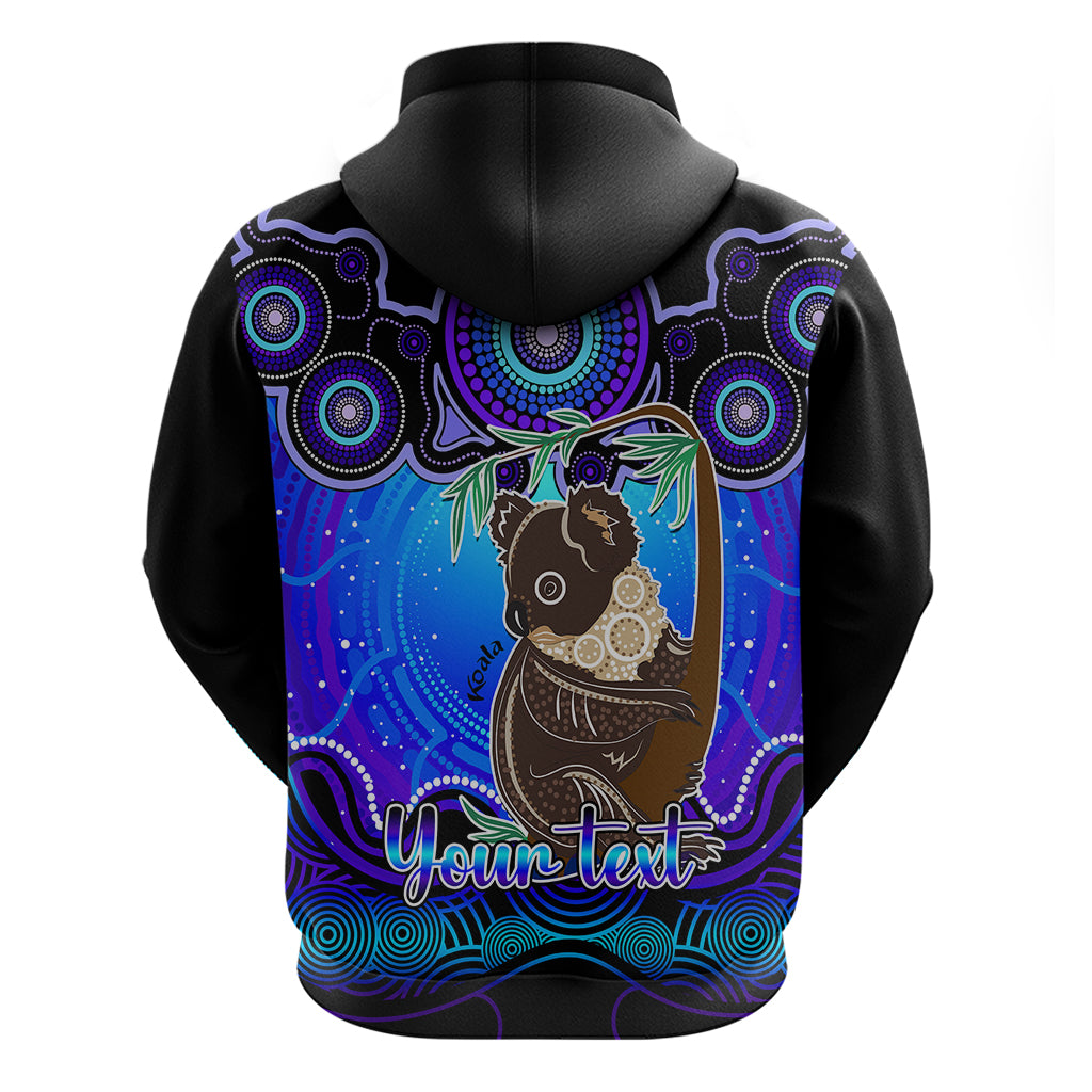 personalised-australia-cancer-koala-zodiac-hoodie-auz-astrology-aboriginal-blue