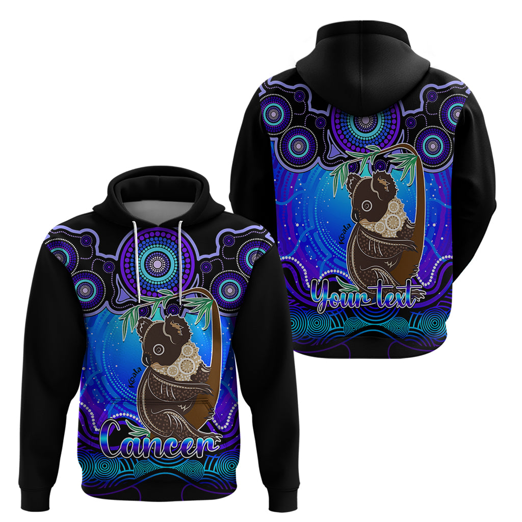 personalised-australia-cancer-koala-zodiac-hoodie-auz-astrology-aboriginal-blue