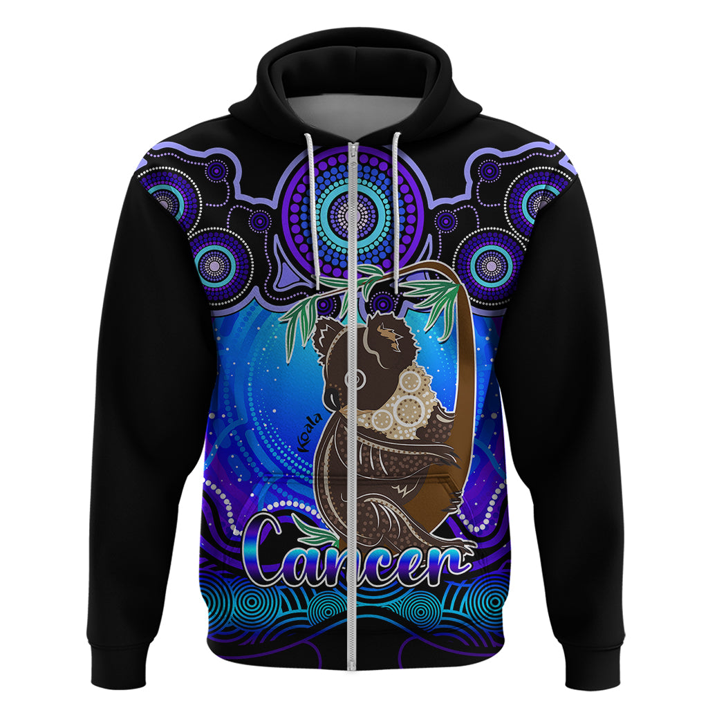 personalised-australia-cancer-koala-zodiac-hoodie-auz-astrology-aboriginal-blue