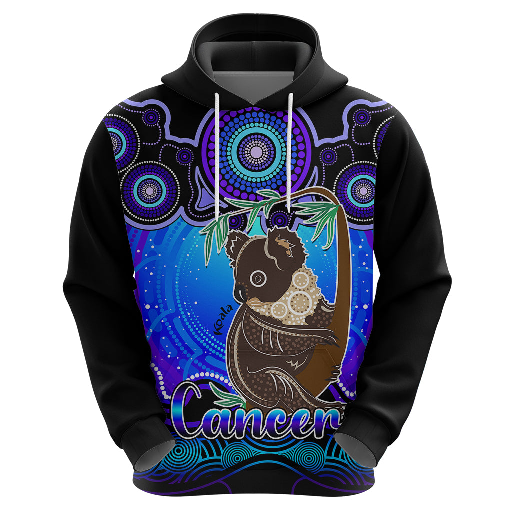 personalised-australia-cancer-koala-zodiac-hoodie-auz-astrology-aboriginal-blue