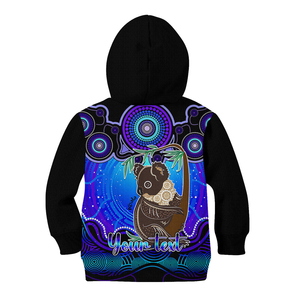 personalised-australia-cancer-koala-zodiac-kid-hoodie-auz-astrology-aboriginal-blue