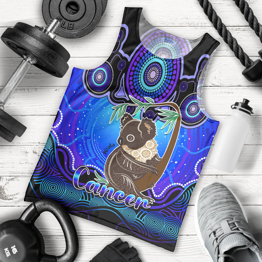 personalised-australia-cancer-koala-zodiac-men-tank-top-auz-astrology-aboriginal-blue