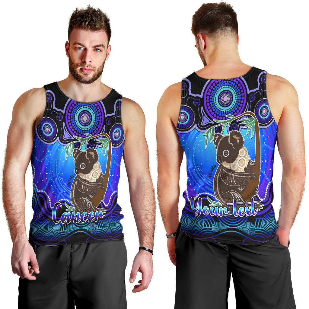 personalised-australia-cancer-koala-zodiac-men-tank-top-auz-astrology-aboriginal-blue