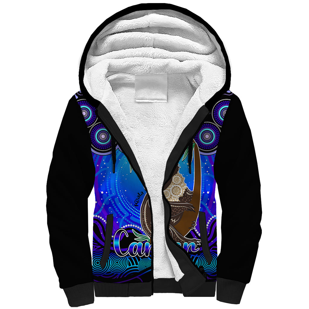 personalised-australia-cancer-koala-zodiac-sherpa-hoodie-auz-astrology-aboriginal-blue