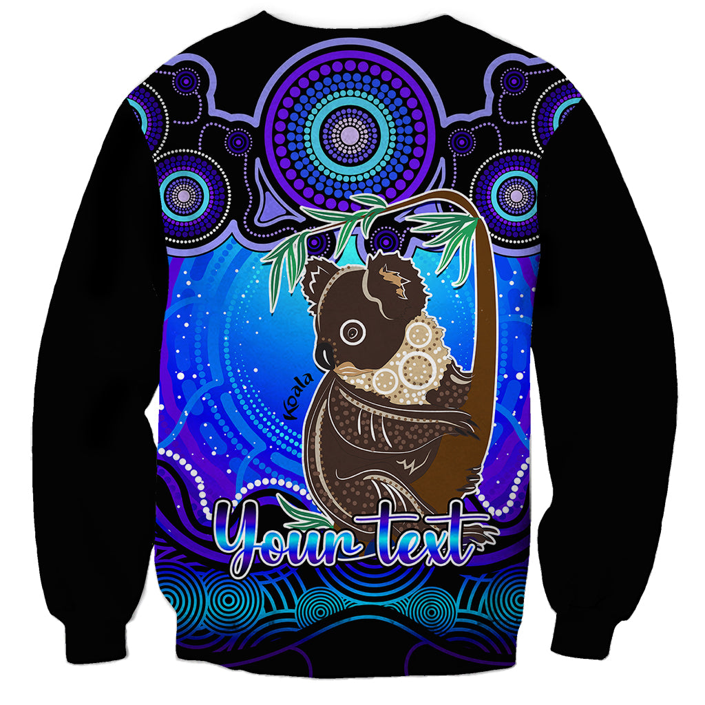 personalised-australia-cancer-koala-zodiac-sweatshirt-auz-astrology-aboriginal-blue