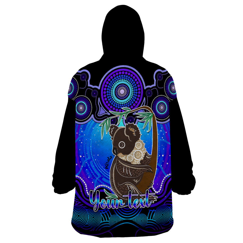 personalised-australia-cancer-koala-zodiac-wearable-blanket-hoodie-auz-astrology-aboriginal-blue