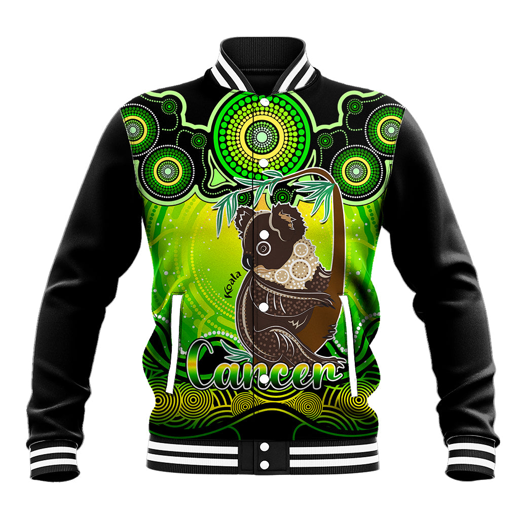 personalised-australia-cancer-koala-zodiac-baseball-jacket-auz-astrology-aboriginal-green