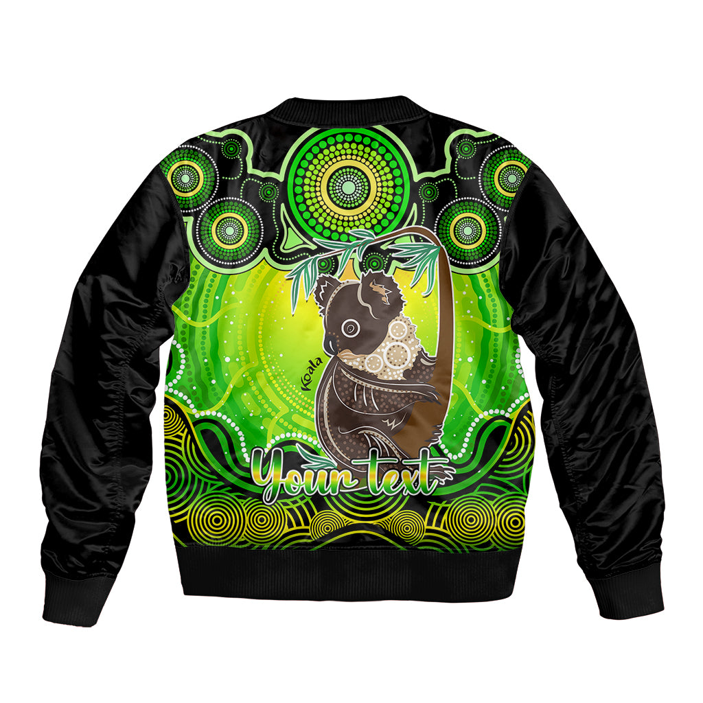 personalised-australia-cancer-koala-zodiac-bomber-jacket-auz-astrology-aboriginal-green