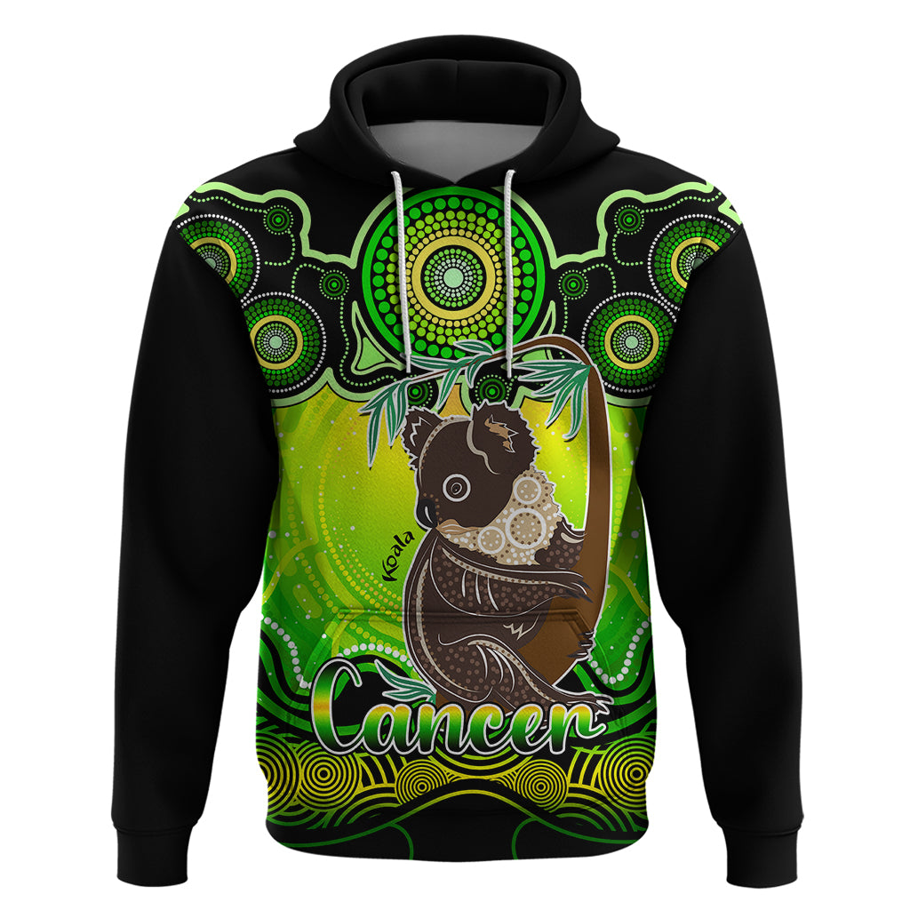 personalised-australia-cancer-koala-zodiac-hoodie-auz-astrology-aboriginal-green