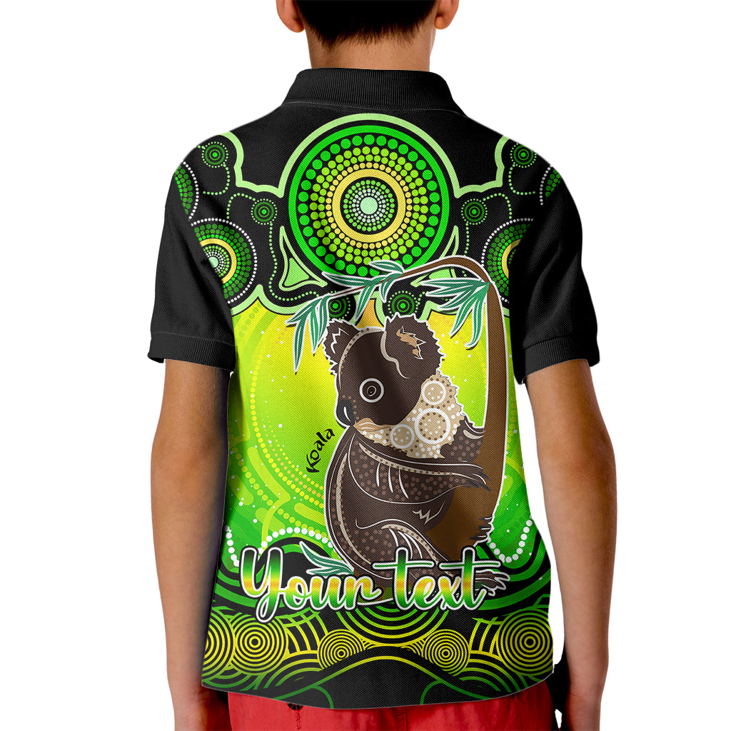 personalised-australia-cancer-koala-zodiac-kid-polo-shirt-auz-astrology-aboriginal-green