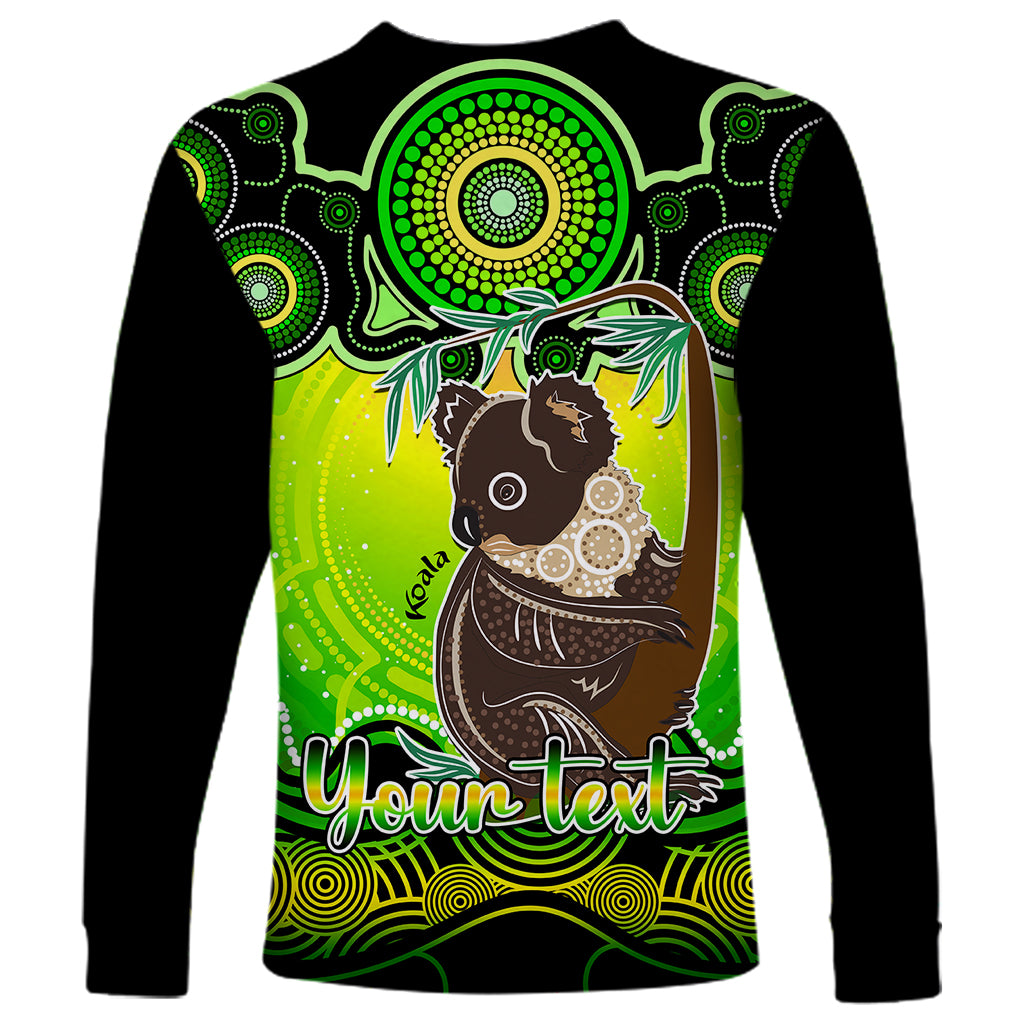 personalised-australia-cancer-koala-zodiac-long-sleeve-shirt-auz-astrology-aboriginal-green