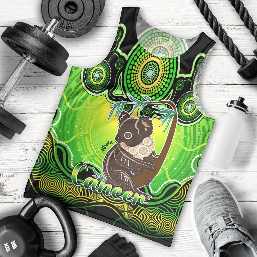 personalised-australia-cancer-koala-zodiac-men-tank-top-auz-astrology-aboriginal-green