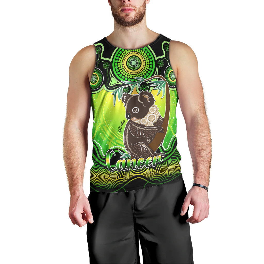 personalised-australia-cancer-koala-zodiac-men-tank-top-auz-astrology-aboriginal-green