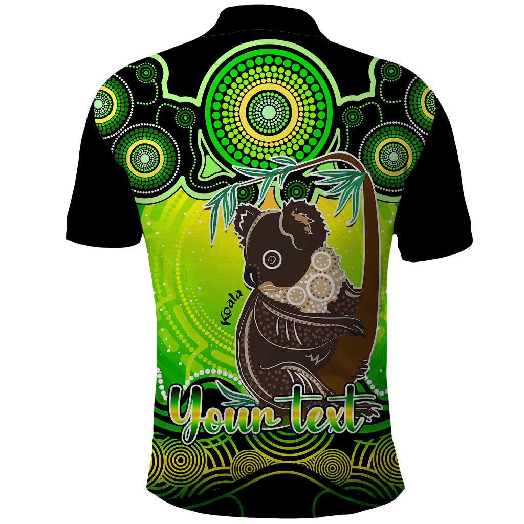 personalised-australia-cancer-koala-zodiac-polo-shirt-auz-astrology-aboriginal-green