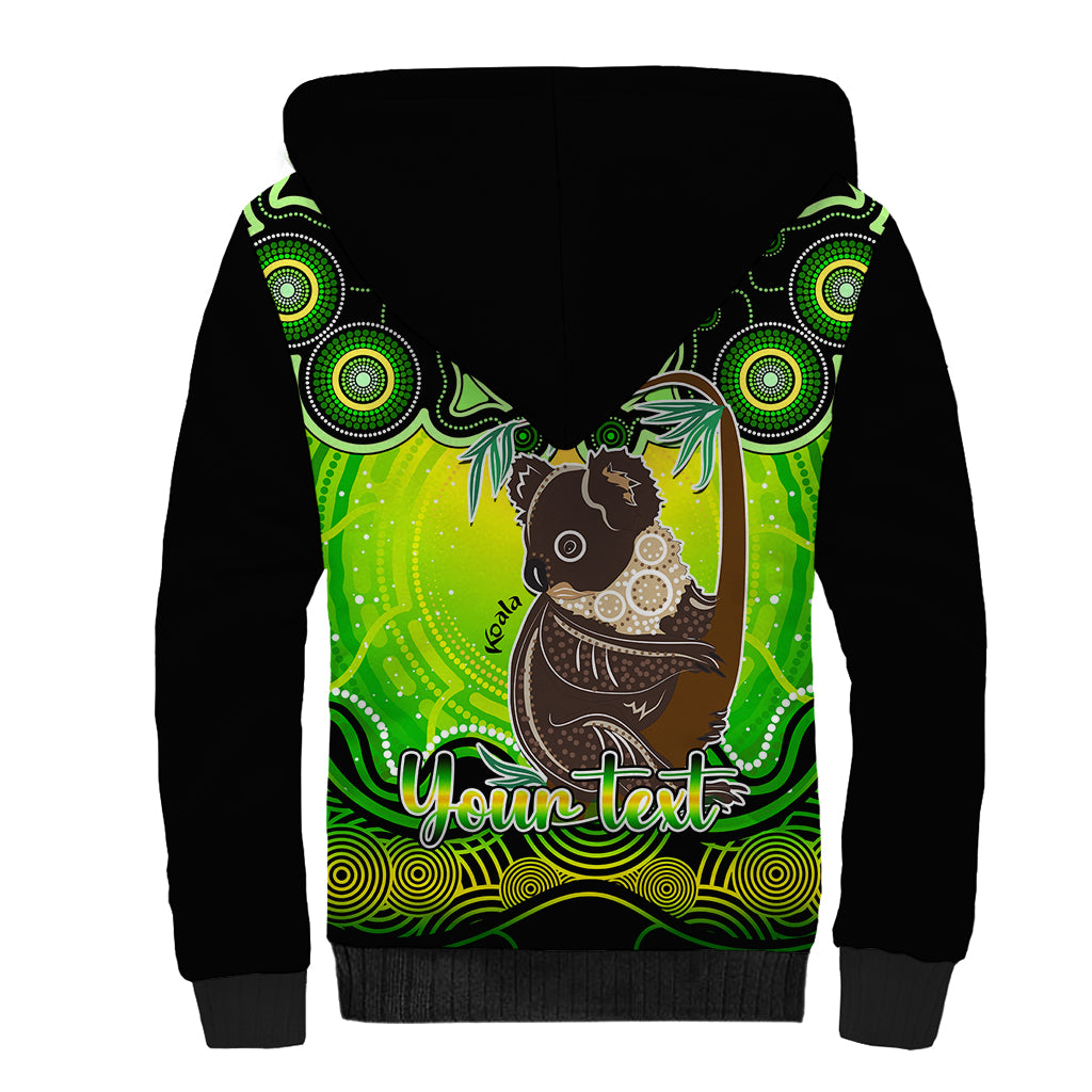 personalised-australia-cancer-koala-zodiac-sherpa-hoodie-auz-astrology-aboriginal-green