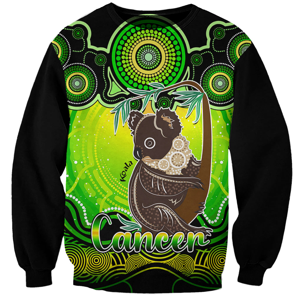 personalised-australia-cancer-koala-zodiac-sweatshirt-auz-astrology-aboriginal-green