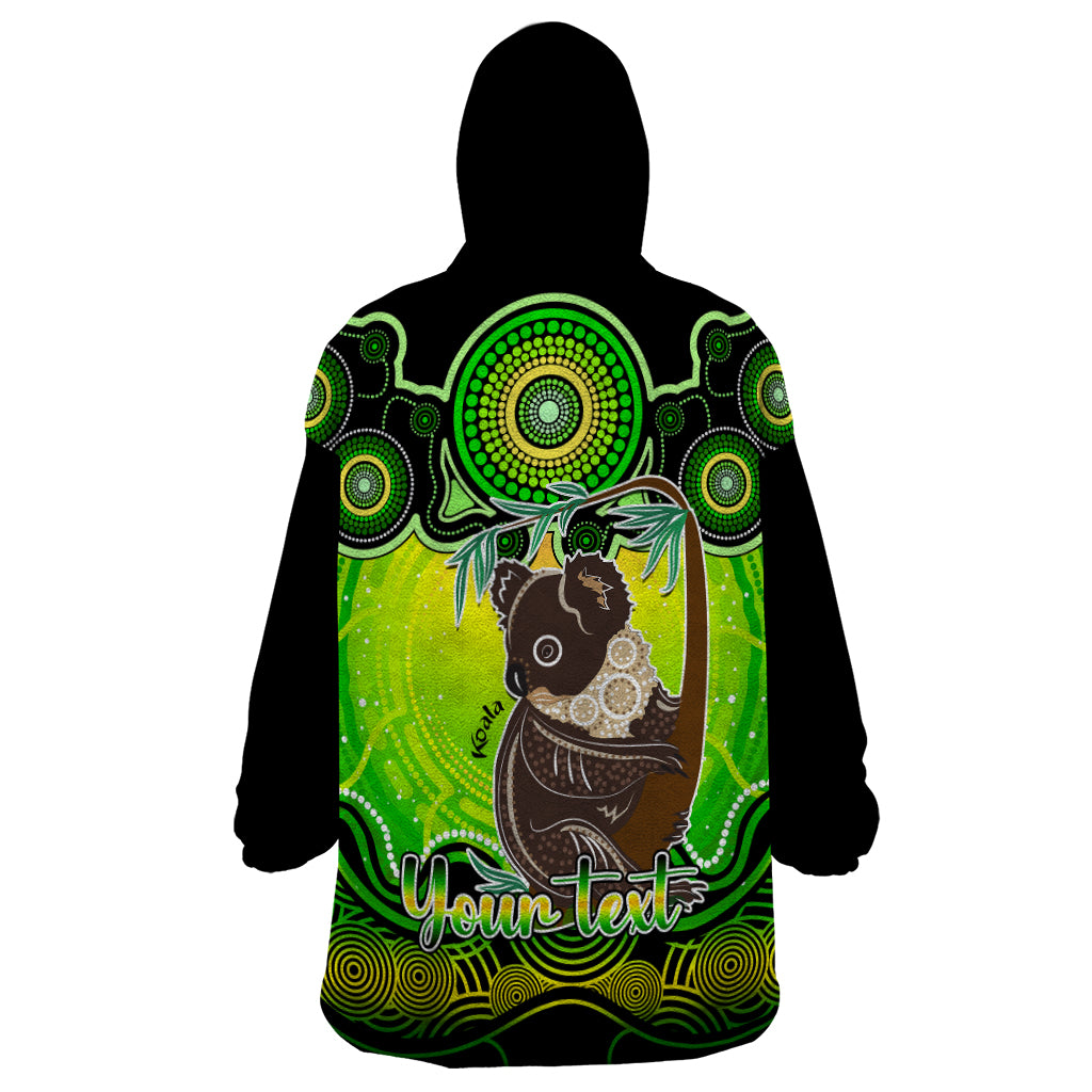 personalised-australia-cancer-koala-zodiac-wearable-blanket-hoodie-auz-astrology-aboriginal-green