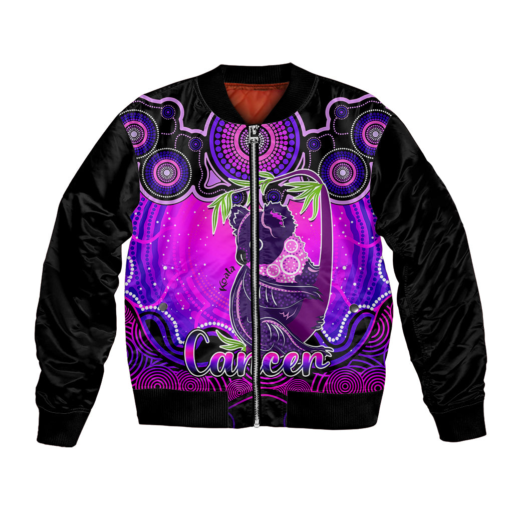 personalised-australia-cancer-koala-zodiac-bomber-jacket-auz-astrology-aboriginal-magenta