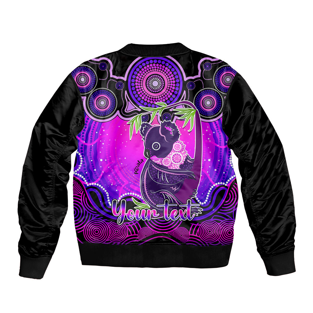 personalised-australia-cancer-koala-zodiac-bomber-jacket-auz-astrology-aboriginal-magenta