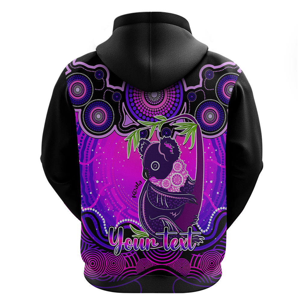 personalised-australia-cancer-koala-zodiac-hoodie-auz-astrology-aboriginal-magenta