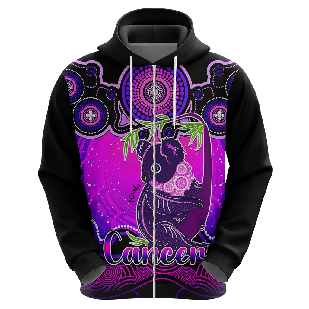 personalised-australia-cancer-koala-zodiac-hoodie-auz-astrology-aboriginal-magenta