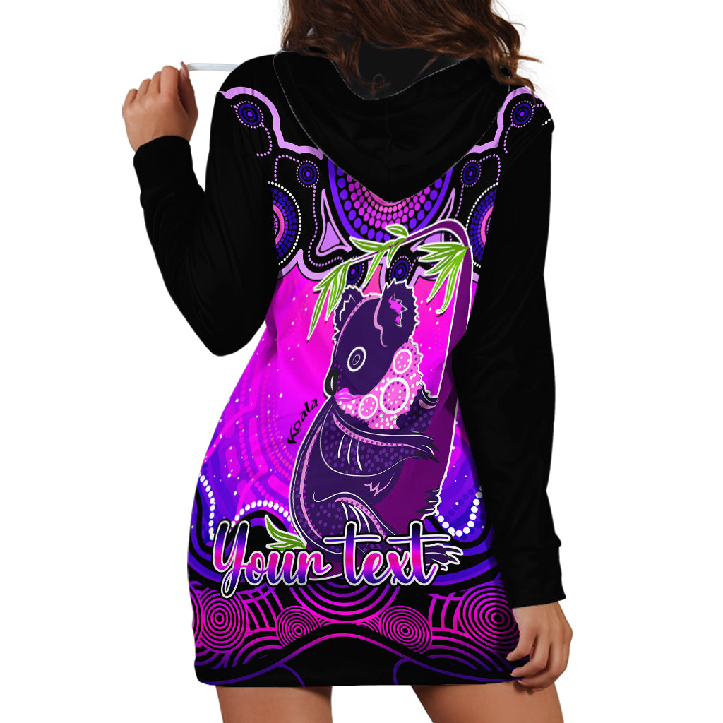 personalised-australia-cancer-koala-zodiac-hoodie-dress-auz-astrology-aboriginal-magenta