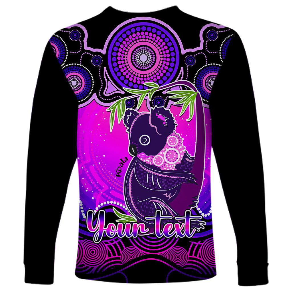 personalised-australia-cancer-koala-zodiac-long-sleeve-shirt-auz-astrology-aboriginal-magenta