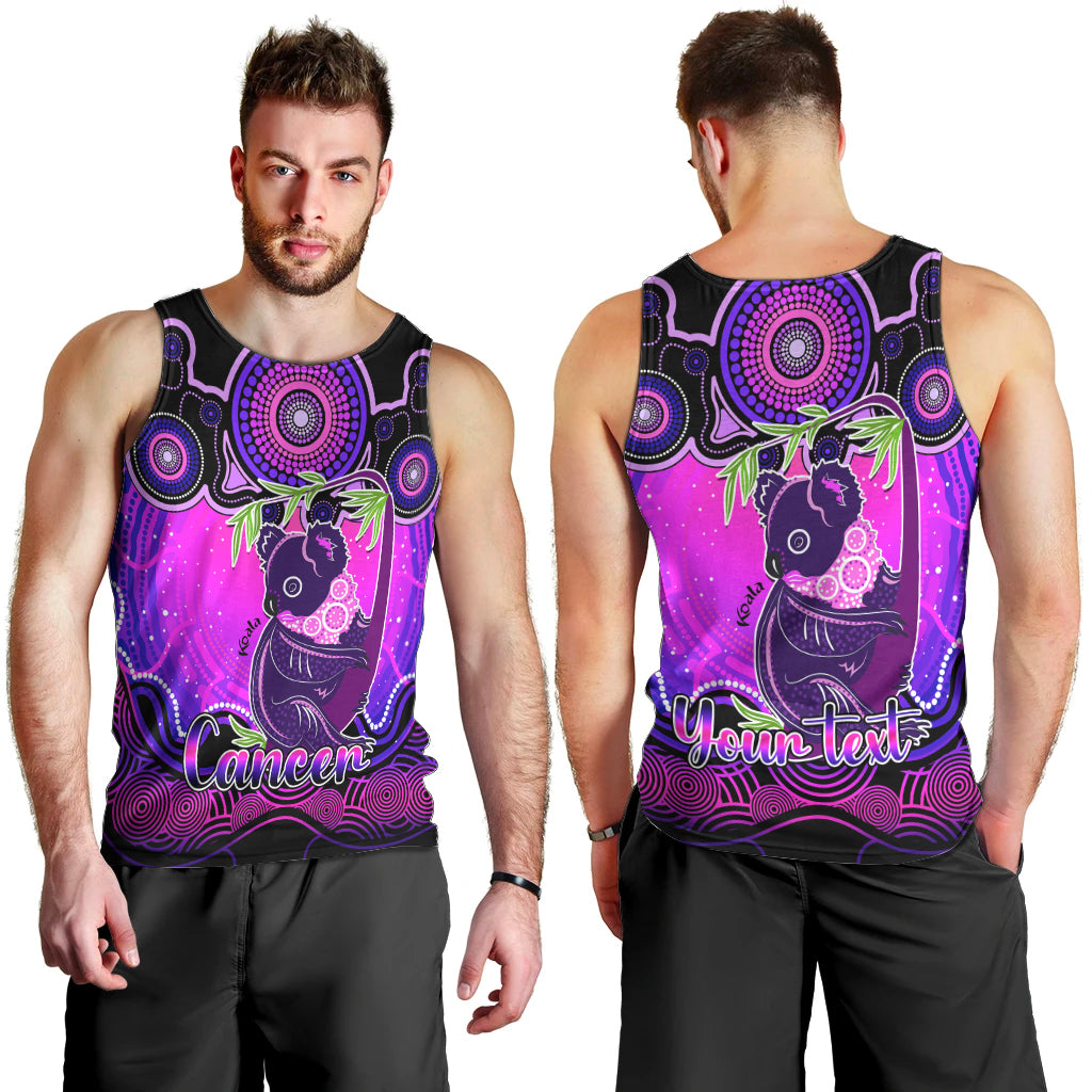 personalised-australia-cancer-koala-zodiac-men-tank-top-auz-astrology-aboriginal-magenta