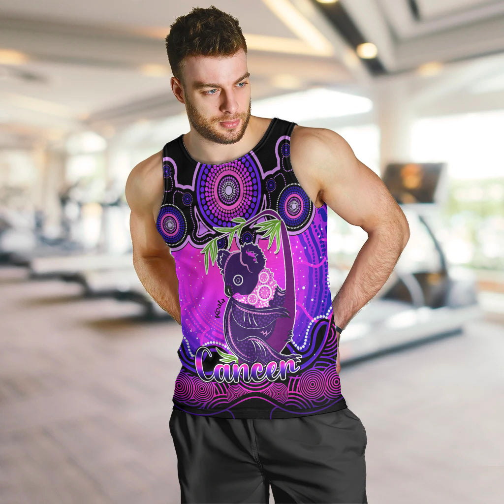 personalised-australia-cancer-koala-zodiac-men-tank-top-auz-astrology-aboriginal-magenta