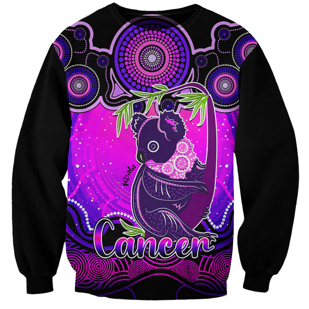 personalised-australia-cancer-koala-zodiac-sweatshirt-auz-astrology-aboriginal-magenta