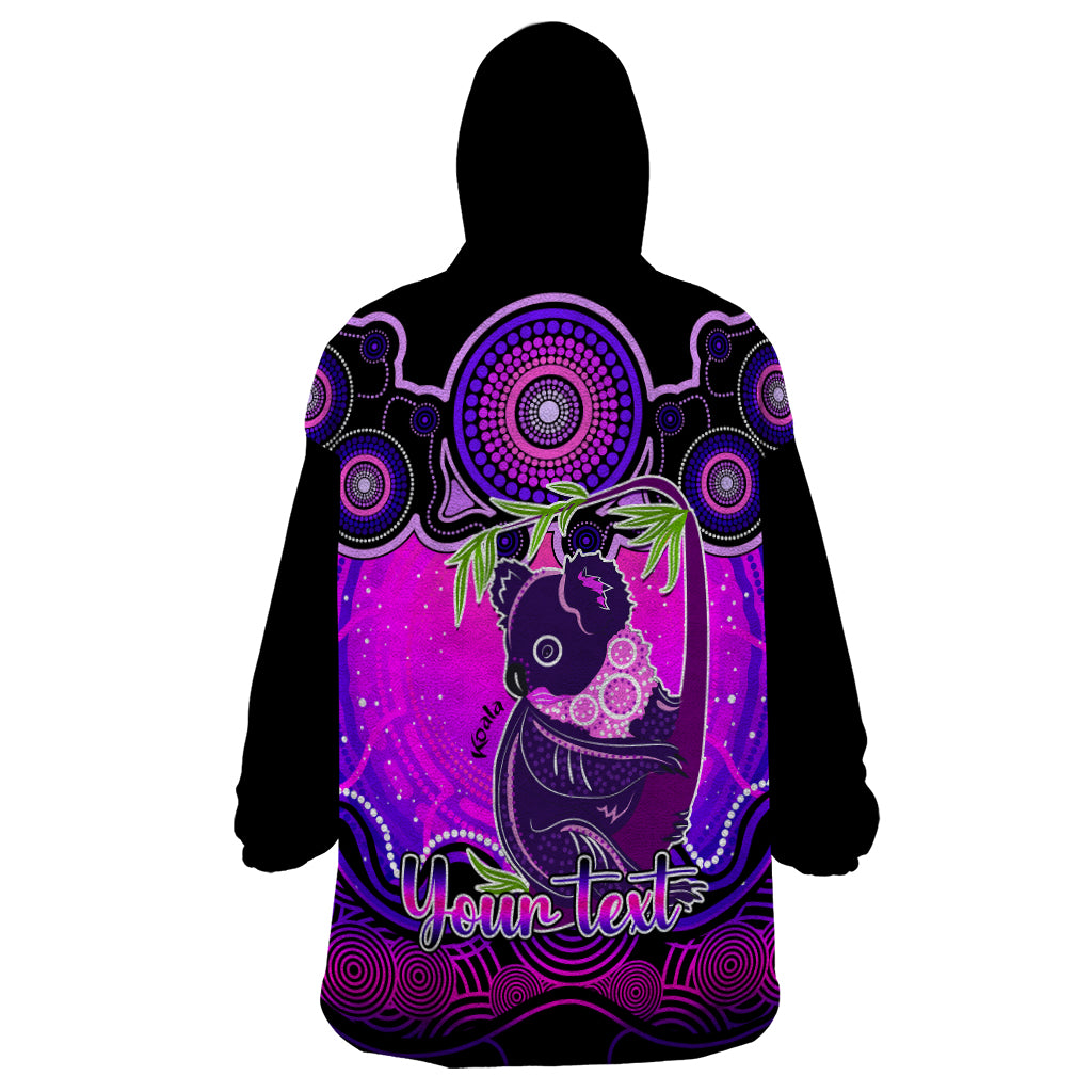 personalised-australia-cancer-koala-zodiac-wearable-blanket-hoodie-auz-astrology-aboriginal-magenta