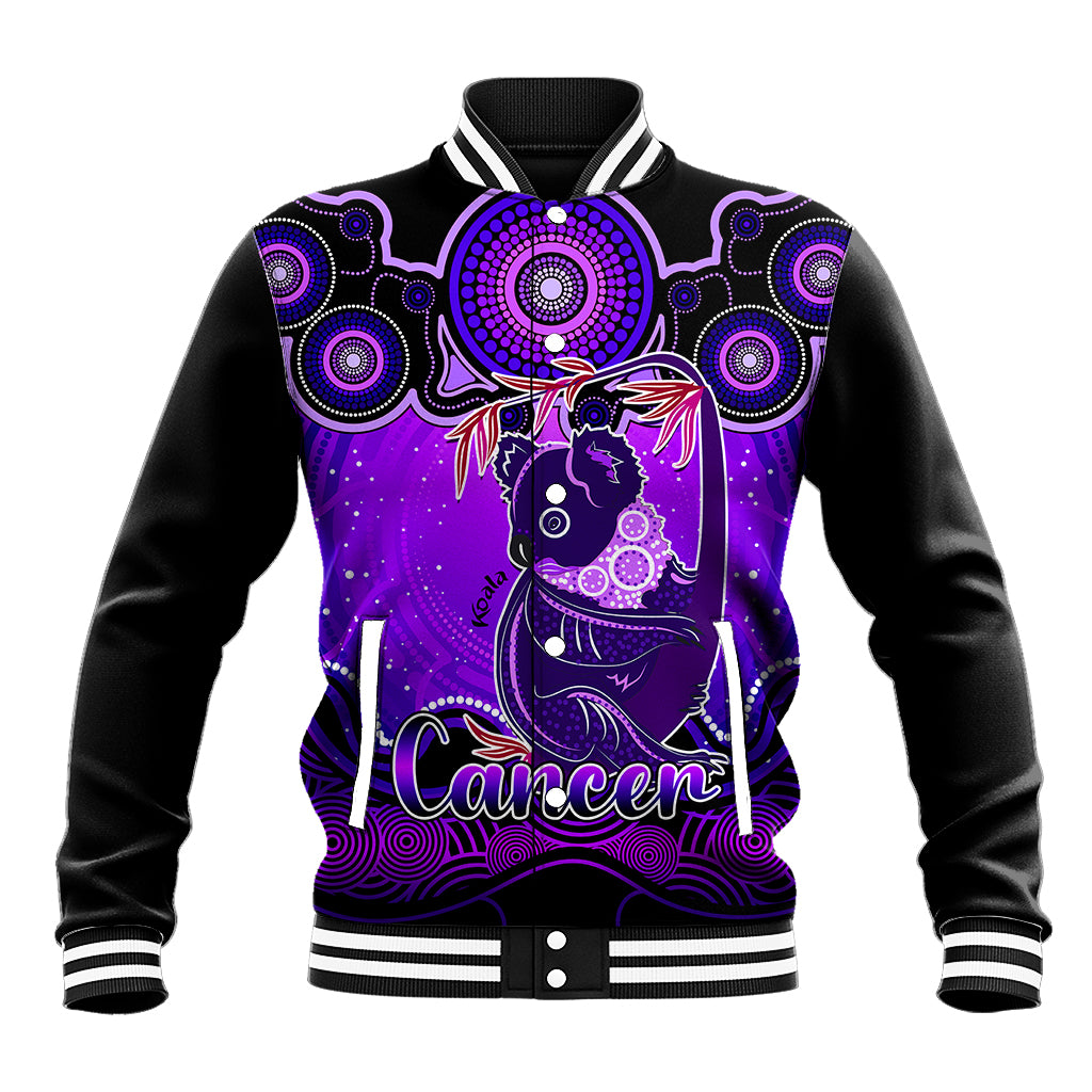 personalised-australia-cancer-koala-zodiac-baseball-jacket-auz-astrology-aboriginal-purple