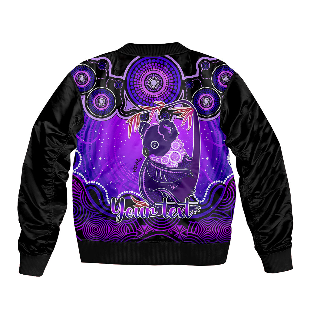 personalised-australia-cancer-koala-zodiac-bomber-jacket-auz-astrology-aboriginal-purple