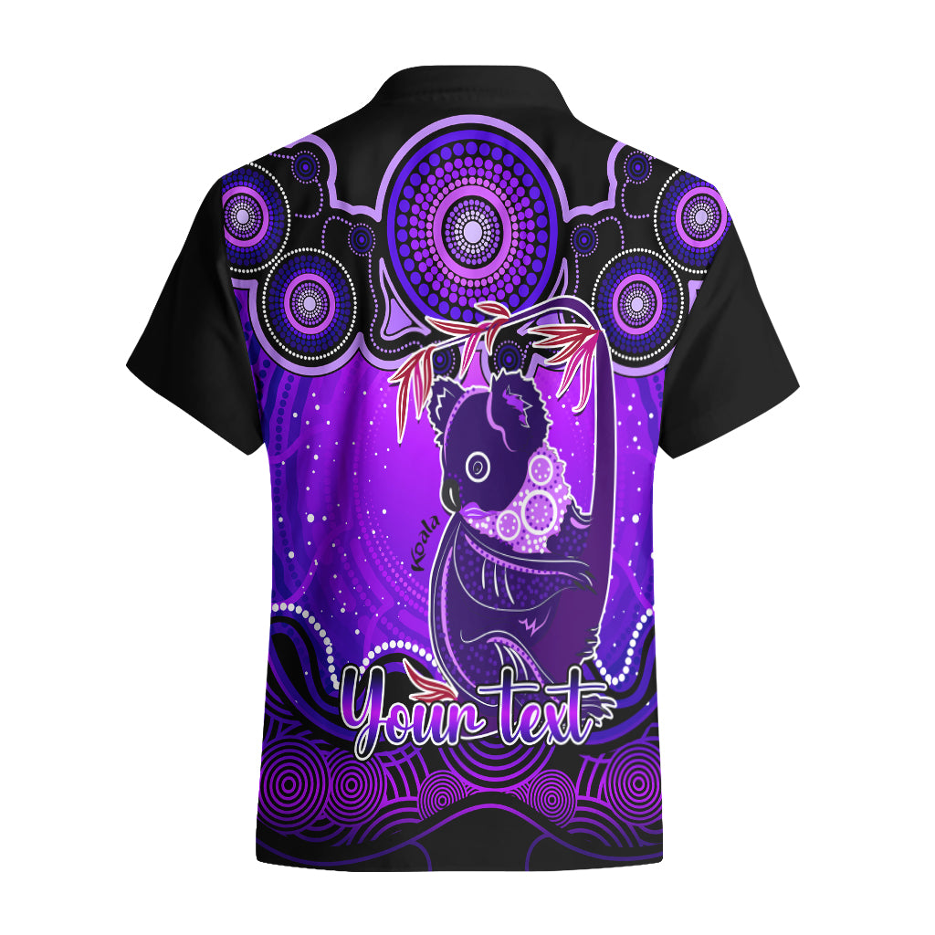 personalised-australia-cancer-koala-zodiac-hawaiian-shirt-auz-astrology-aboriginal-purple